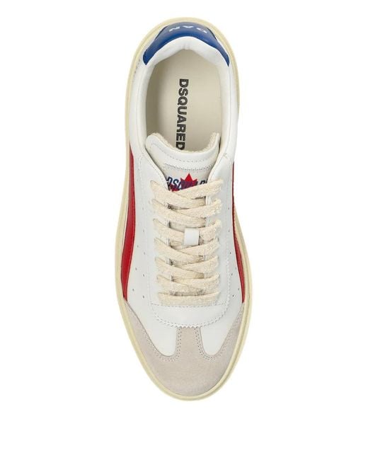 Baskets En Cuir À Détail De Logo DSquared² en coloris White