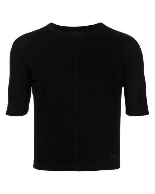 Y-3 Black Crew-Neck Organic Cotton T-Shirt for men