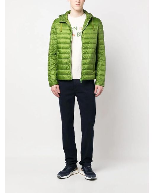Herno Green Globe Hooded Padded Jacket for men