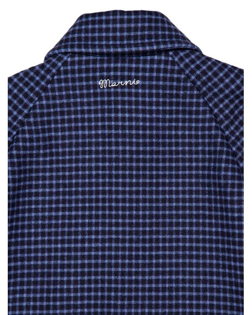 Marni Karierte Jacke Mit Knöpfen in Blue für Herren
