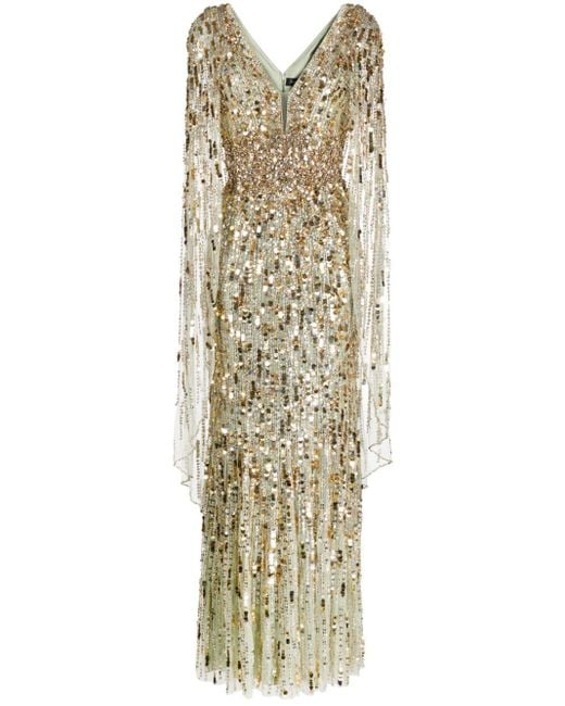 Honey Pie sequin-embellished gown di Jenny Packham in Metallic