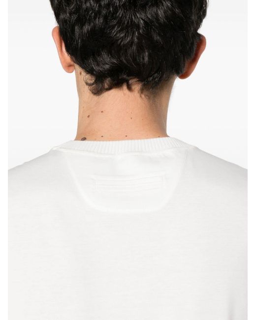 T-shirt en coton à manches courtes Zegna pour homme en coloris White