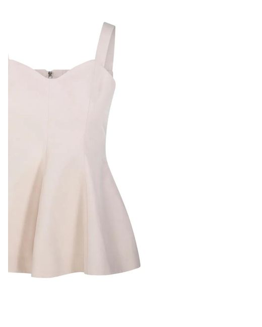Sandbeige Pink Flared Straps Top
