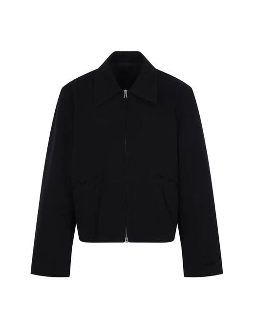 SALON C. LUNDMAN Black Zip-Up Cotton Jacket for men