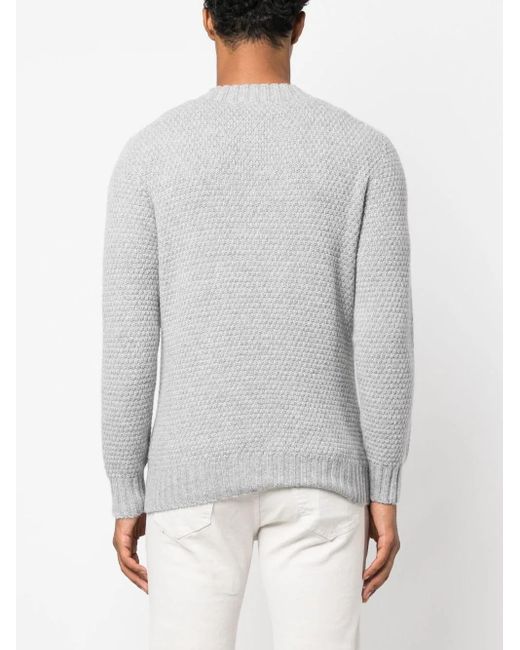 Drumohr Gray Cable-Knit Fitted Jumper for men