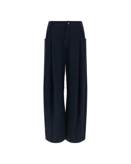Brunello Cucinelli Blue Panelled Wide-leg Trousers