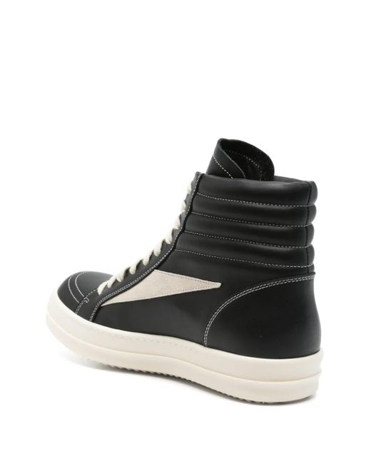 Rick Owens Black High Vintage Sneakers for men
