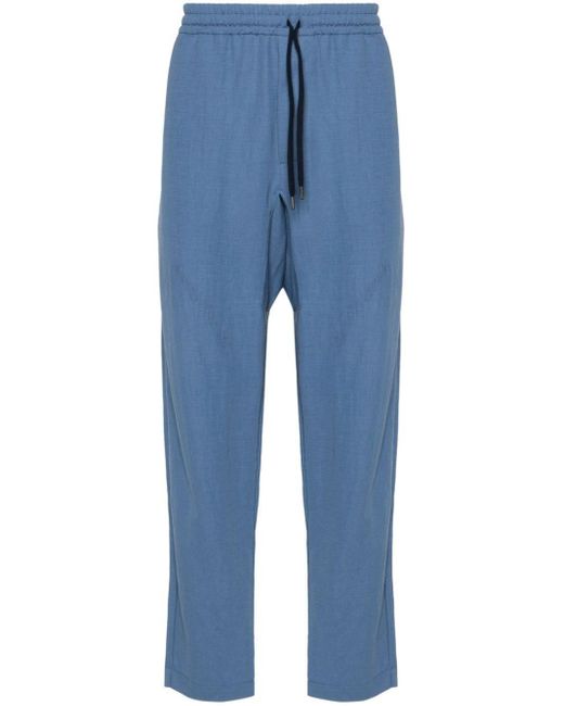 Harris Wharf London Blue Comfort Tapered Trousers for men
