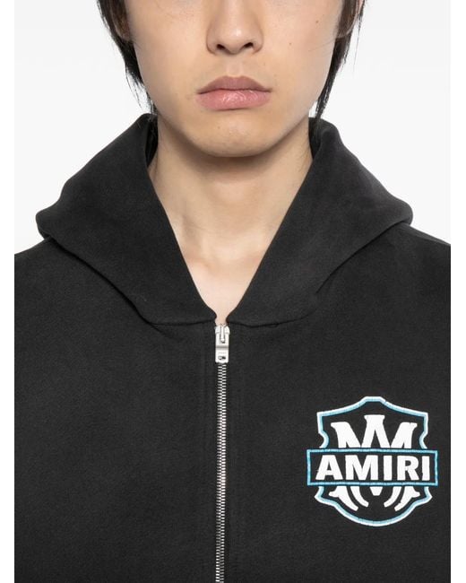 Amiri Black Ma Flames Zip Hoodie for men