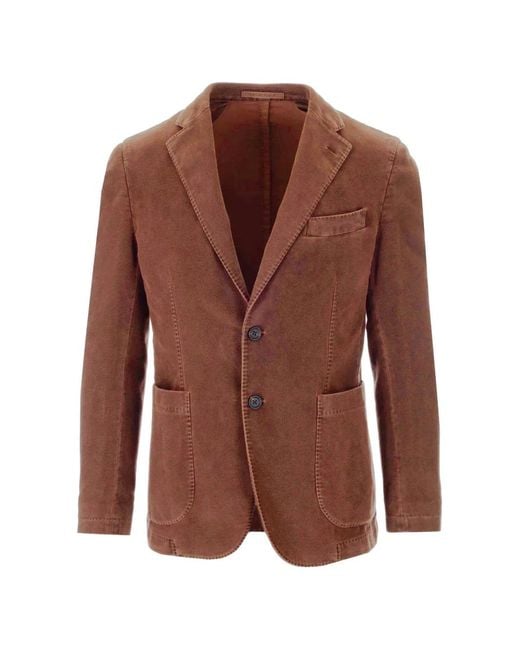 Al Duca D'aosta Brown Single-Breasted Jacket for men