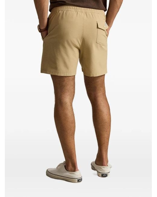 Polo Ralph Lauren Natural Short De Bain Traveller À Logo Pony Brodé for men
