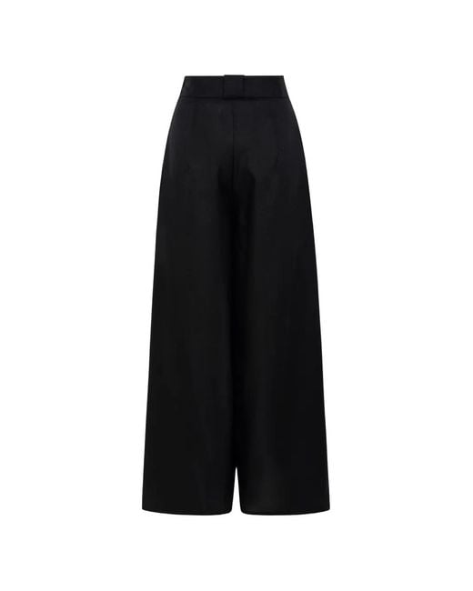 CAYET Black Mafalda Wide-Leg Trousers