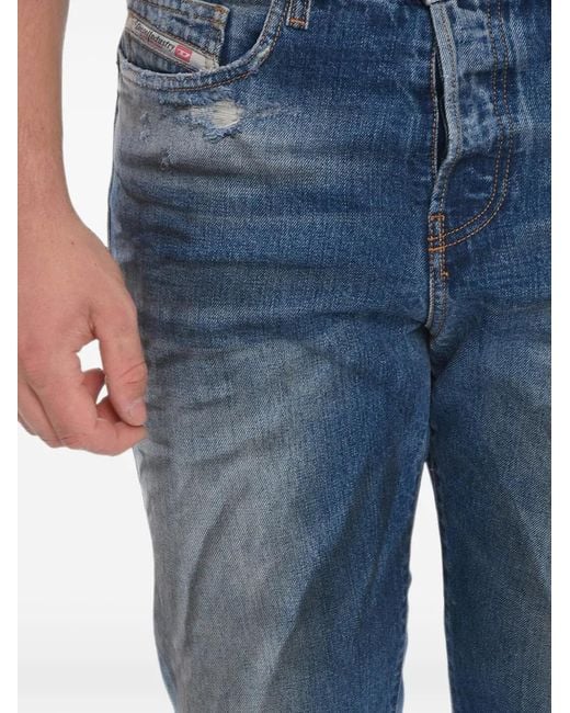 DIESEL Blue Distressed 2020 Jeans D-Viker With Délavé Effect for men