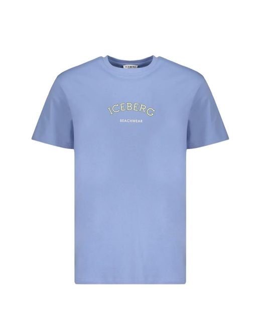 Iceberg Blue Logo-Print Short-Sleeve T-Shirt for men