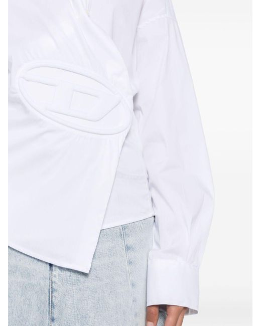Camisa con logo en 3D DIESEL de color White