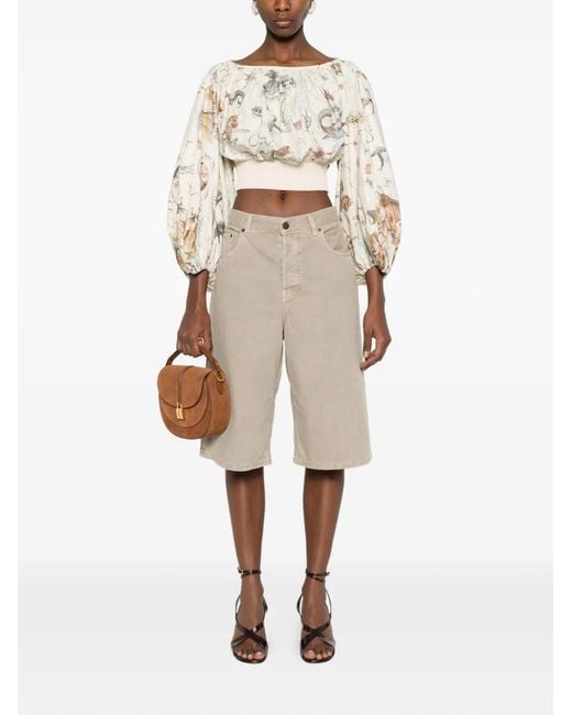 Zimmermann White Printed Blouse
