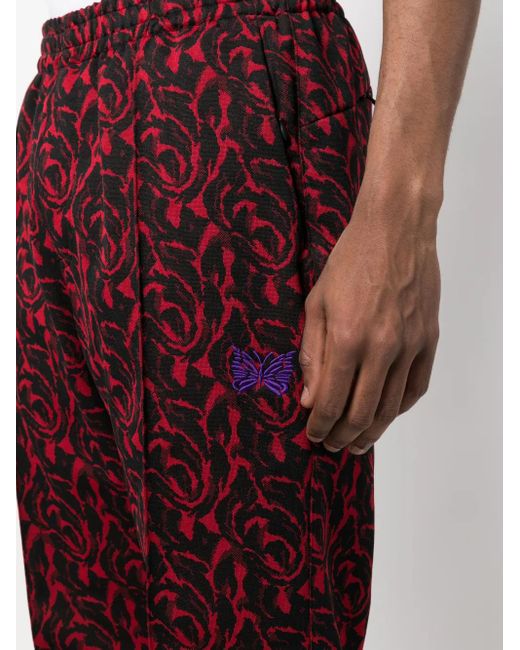 Needles Red Pintuck Bold-Checked Trousers for men