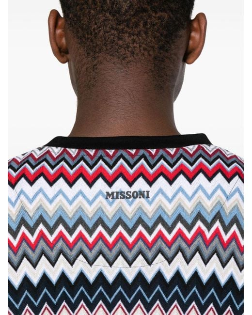 T-shirt à motif zigzag Missoni pour homme en coloris White