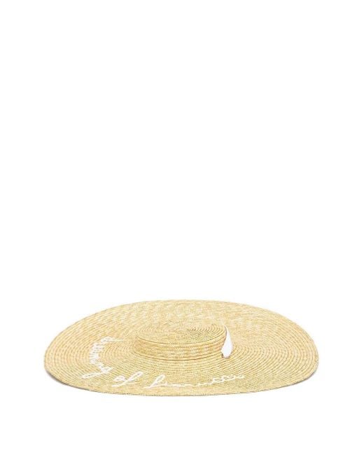 Cappello Con Ricamo di Fiorucci in Natural