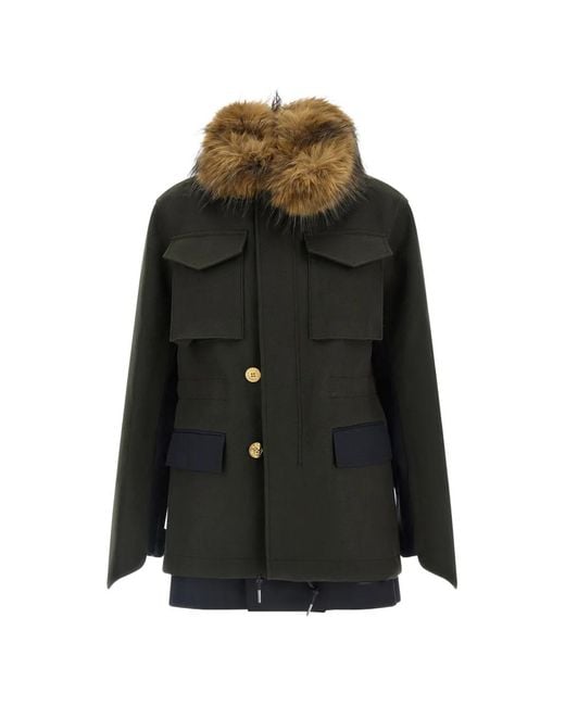 Sacai Black Zip-Fastening Jacket