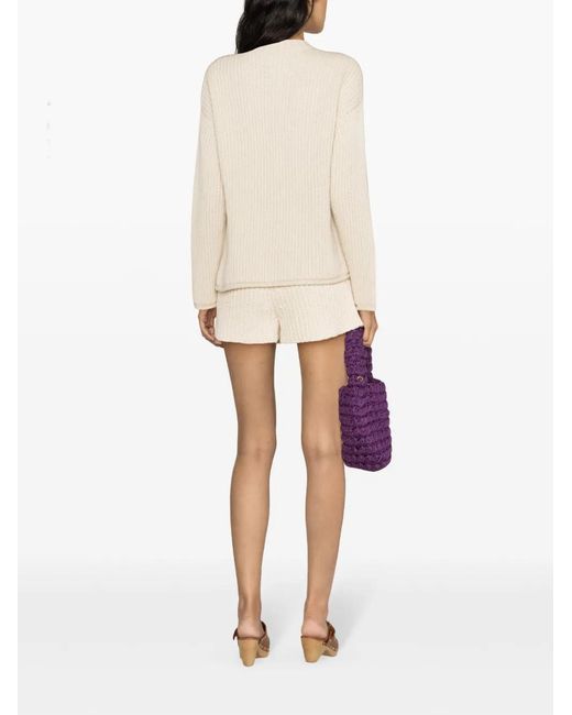 Alanui Natural Lush Nature Knitted Shorts