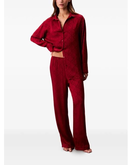 Calvin Klein Red Patterned Pajama Trousers