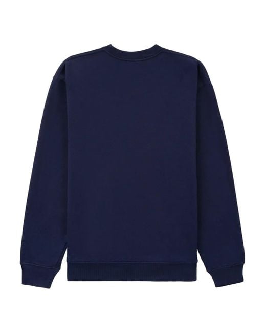 Sporty & Rich Blue Wellness Crew-Neck Cotton Sweatshirt