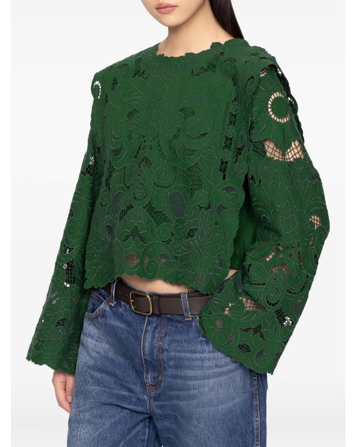 Blusa Ceci con diseño abierto Sea de color Green