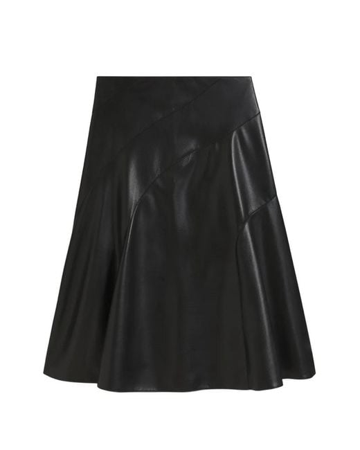 Boss Black Faux-Leather Skirt With Seaming Details