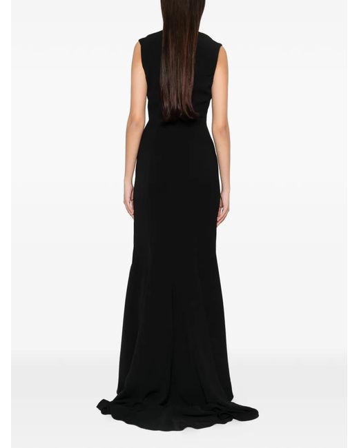 Solace London Black Althea Plunging V-Neck Sleeveless Maxi Dress