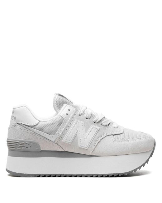 New Balance White 574 Plus "reflection" Sneakers