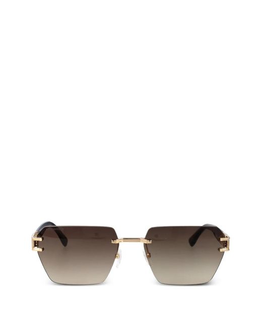 DSquared² Gray Lunettes De Soleil À Plaque Logo Et Design Sans Cerclage for men