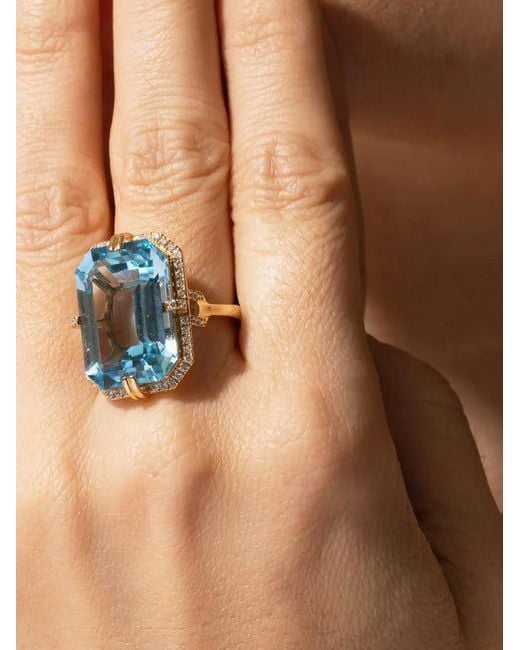Goshwara Blue Topaz Diamond Ring