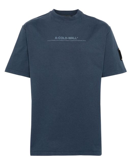 A_COLD_WALL* Blue Discourse Logo-print T-shirt for men