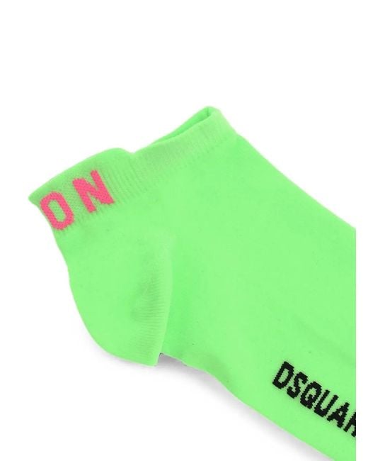 DSquared² Green Icon Logo-Print Socks for men