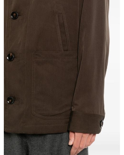 Brioni Silk Buttoned-Cuff Jacket in het Brown voor heren