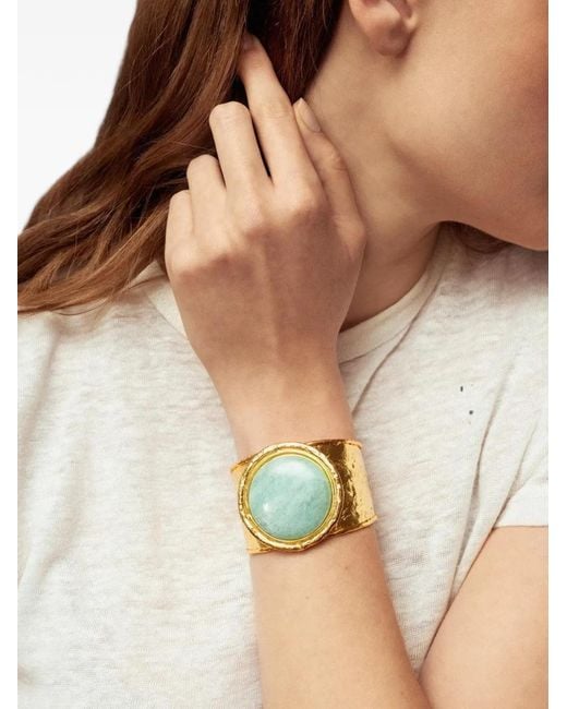 Sylvia Toledano Brown Sphere Amazonite Cuff Bracelet