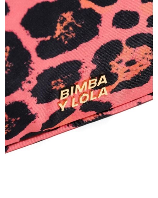 Bimba Y Lola レオパード コスメポーチ Red
