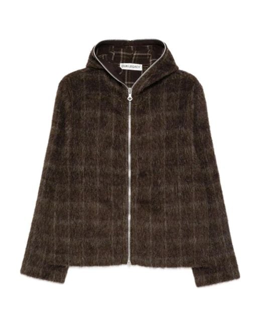 Giacca Con Cappuccio A Quadri di Our Legacy in Brown
