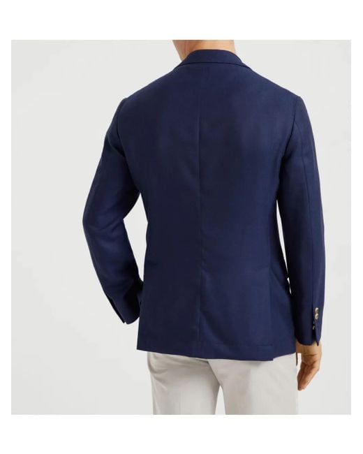 Brunello Cucinelli Blazer Met Enkele Rij Knopen in het Blue voor heren