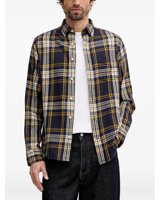 Gant Black Windblown Checked Pocket Shirt for men