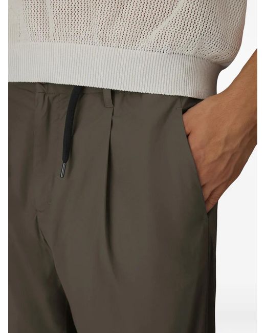 Herno Gray Drawstring-Detail Elasticated-Waist Trousers for men
