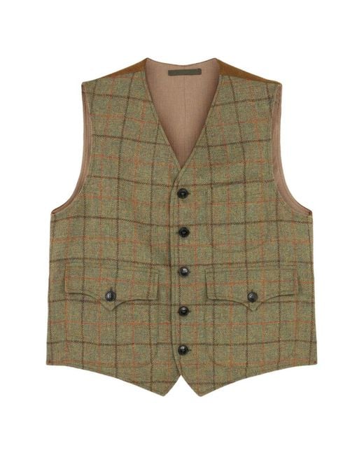 Fortela Green Dean Check-Pattern Vest for men
