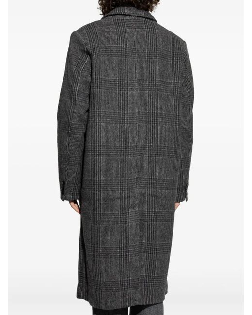 Samsøe & Samsøe Gray Manteau En Laine À Carreaux for men