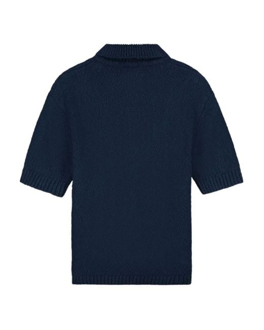 Arte' Blue Logo-Patch Polo Shirt for men