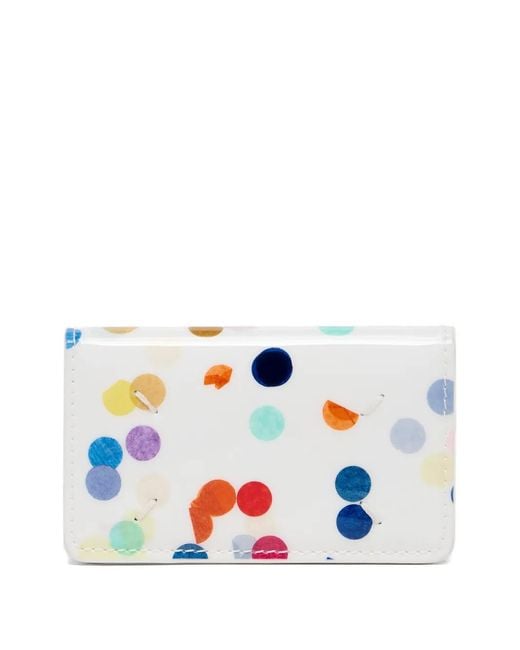 Maison Margiela White Confetti-Print Card Holder