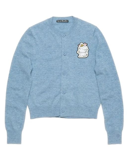 Acne Blue X Moomin Logo-Patch Cardigan