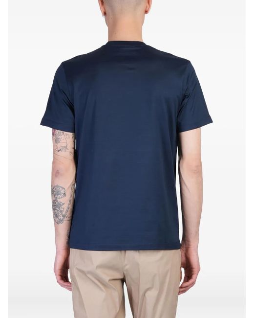 TOKYO JAMES Blue Round-Neck Short-Sleeved T-Shirt for men