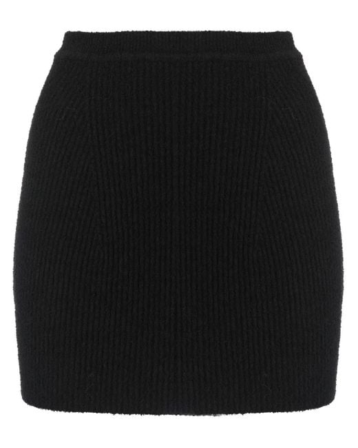 Wardrobe NYC Black Ribbed-Knit Mini Skirt