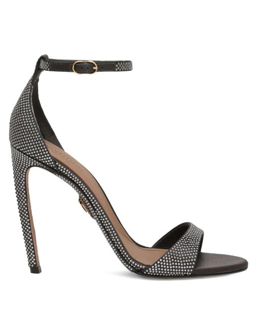 Dolce & Gabbana Black 105Mm Rhinestone-Embellished Ankle-Strap Sandals